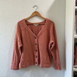 TWO by VINCE CAMUTO Sweaters | Peach Button Up Textured Sweater | Size XXL